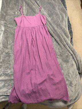 Purple Linen-Blend Sundress - Lightweight Spaghetti Strap Dress